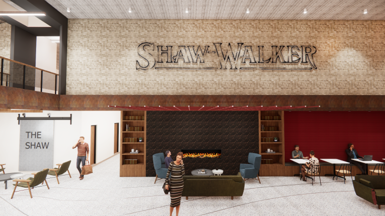 Interior Main Entry and Fireplace